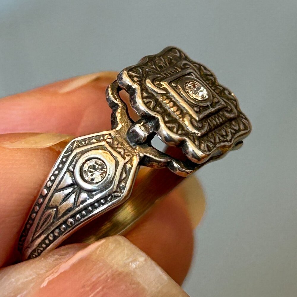 Silver Square Ring - image 4